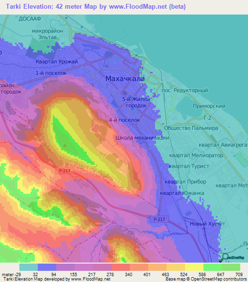 Tarki,Russia Elevation Map