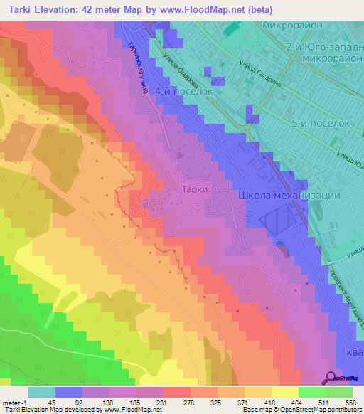 Tarki,Russia Elevation Map