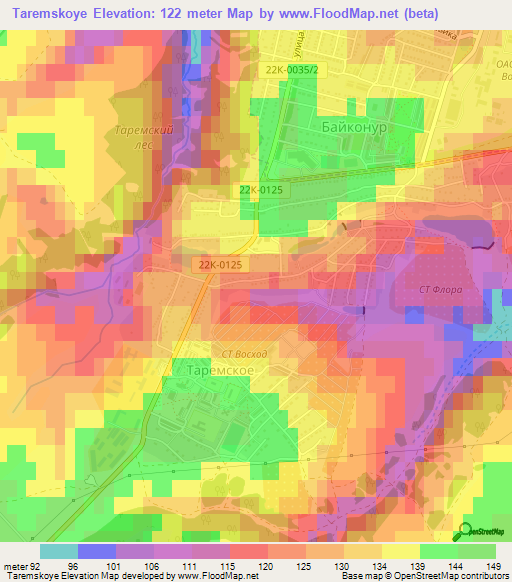 Taremskoye,Russia Elevation Map