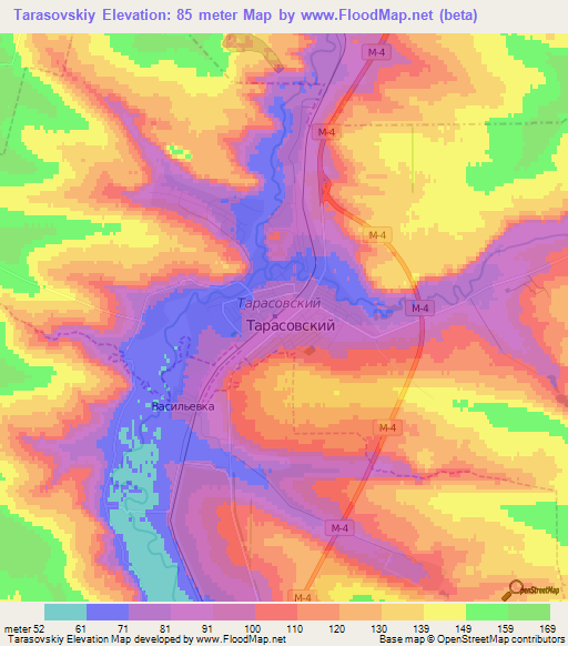 Tarasovskiy,Russia Elevation Map