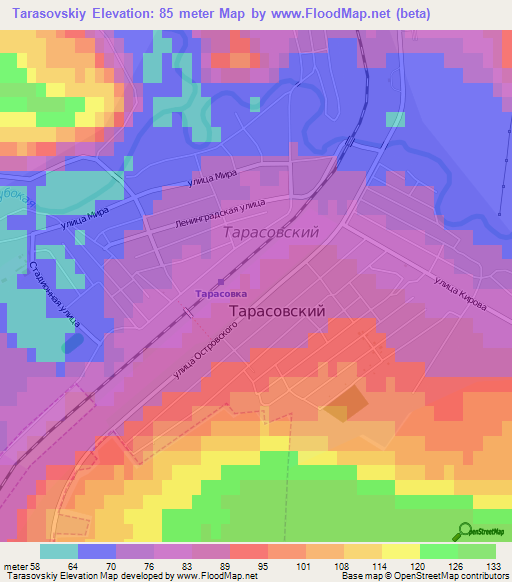 Tarasovskiy,Russia Elevation Map