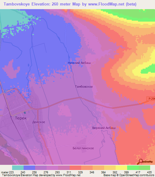 Tambovskoye,Russia Elevation Map