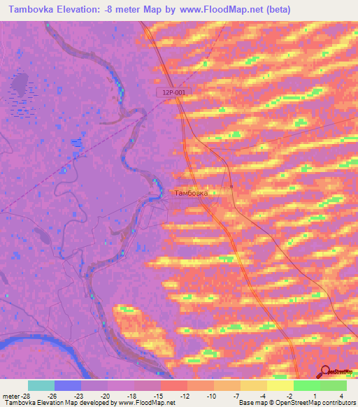 Tambovka,Russia Elevation Map