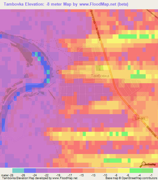 Tambovka,Russia Elevation Map