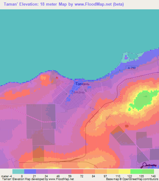 Taman',Russia Elevation Map