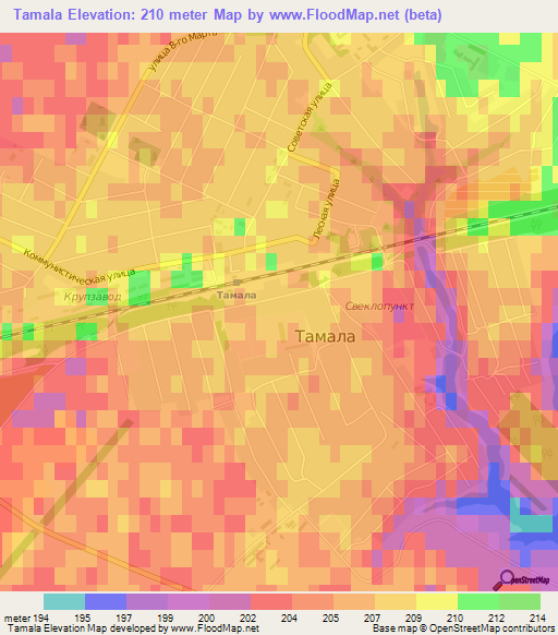 Tamala,Russia Elevation Map