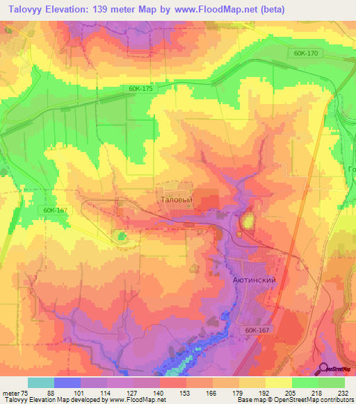 Talovyy,Russia Elevation Map