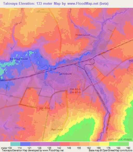 Talovaya,Russia Elevation Map