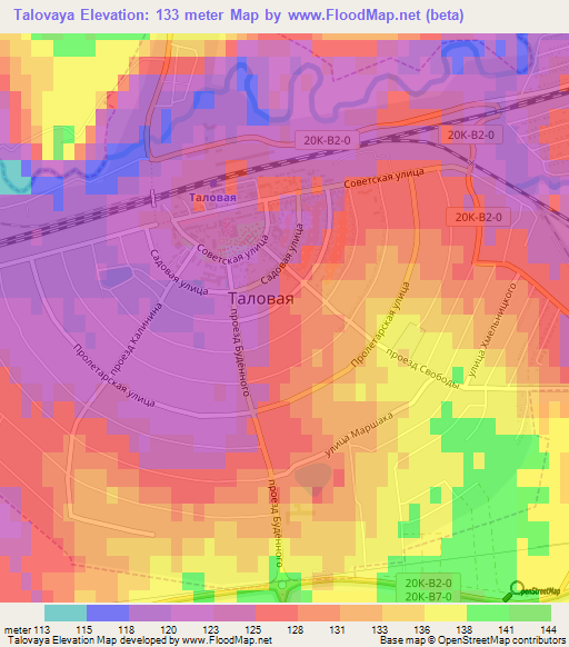 Talovaya,Russia Elevation Map