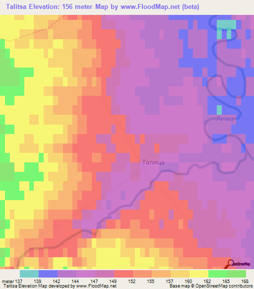 Talitsa,Russia Elevation Map