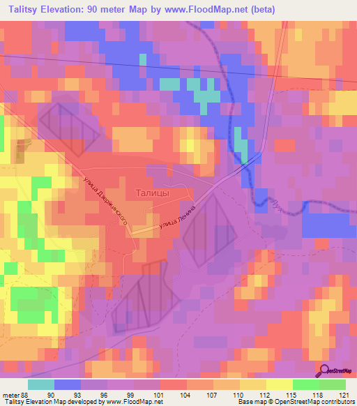 Talitsy,Russia Elevation Map