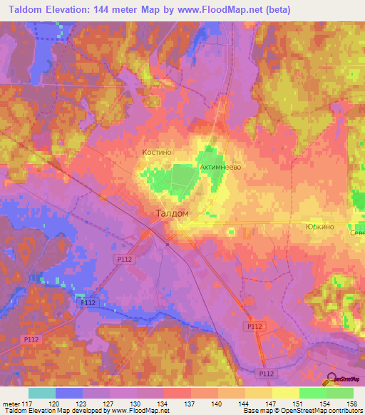 Taldom,Russia Elevation Map