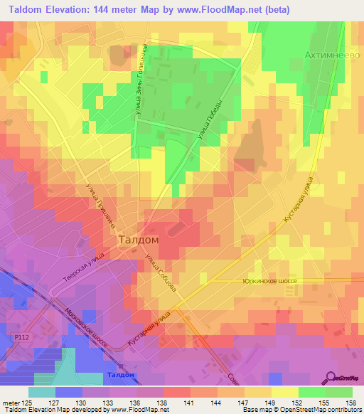 Taldom,Russia Elevation Map