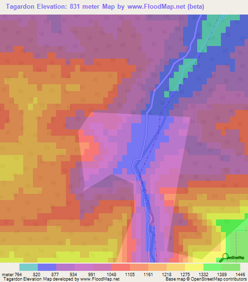 Tagardon,Russia Elevation Map