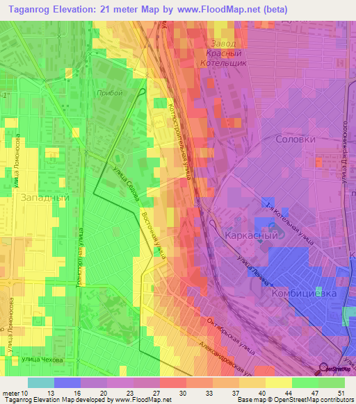 Taganrog,Russia Elevation Map