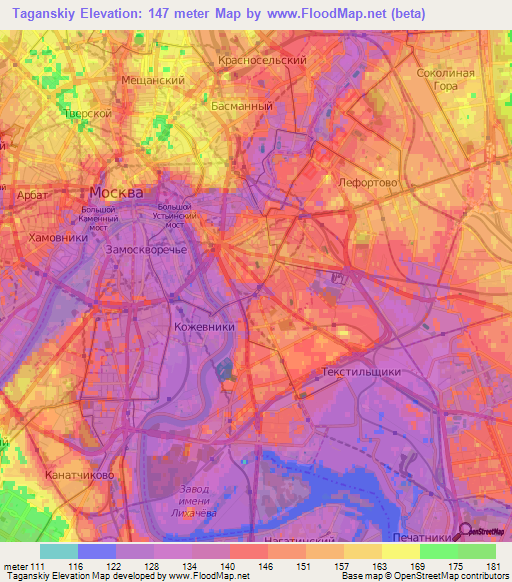 Taganskiy,Russia Elevation Map