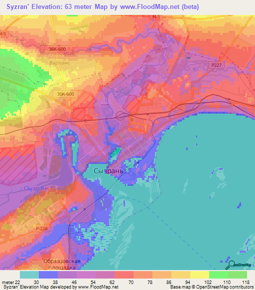 Syzran',Russia Elevation Map