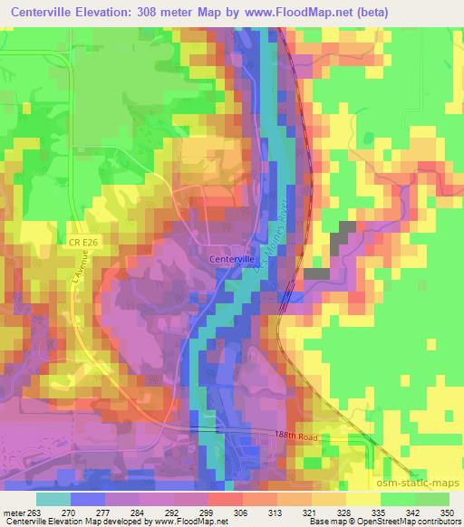 Centerville,US Elevation Map