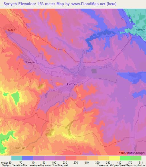 Syrtych,Russia Elevation Map