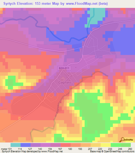 Syrtych,Russia Elevation Map