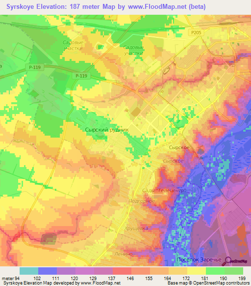 Syrskoye,Russia Elevation Map