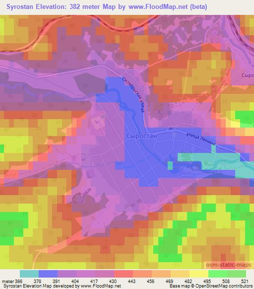 Syrostan,Russia Elevation Map