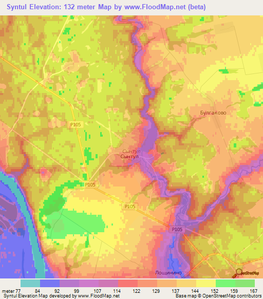 Syntul,Russia Elevation Map