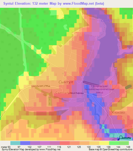 Syntul,Russia Elevation Map