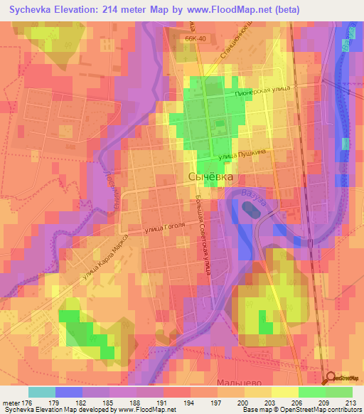 Sychevka,Russia Elevation Map