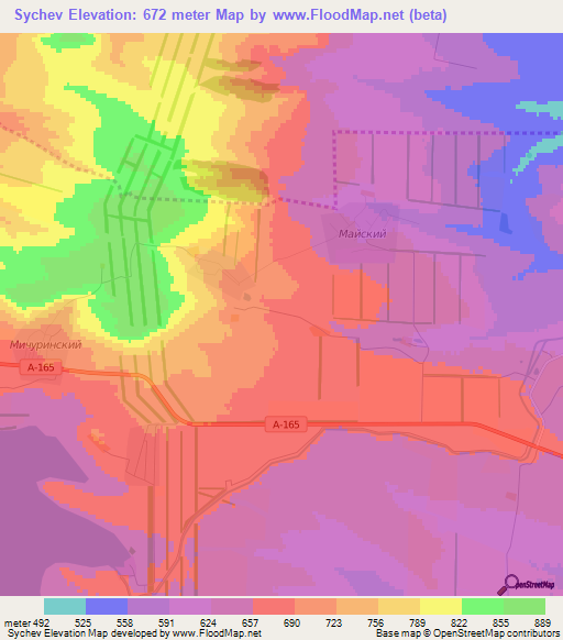 Sychev,Russia Elevation Map