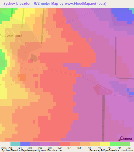 Sychev,Russia Elevation Map