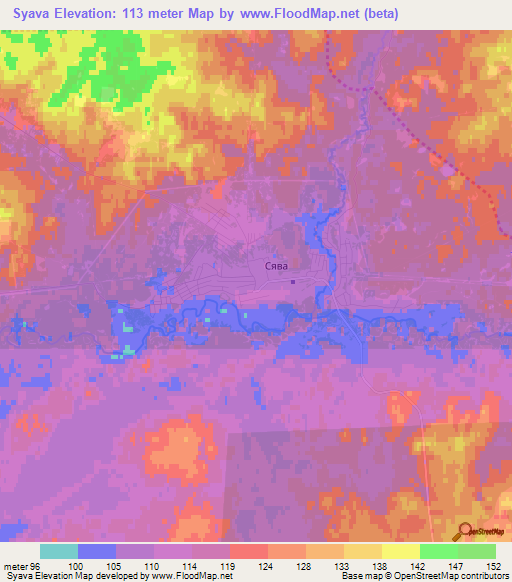 Syava,Russia Elevation Map