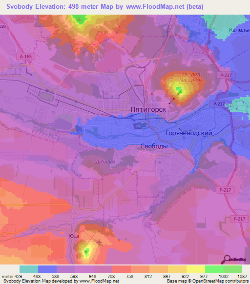 Svobody,Russia Elevation Map