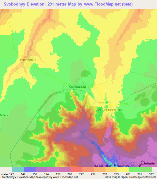 Svobodnyy,Russia Elevation Map