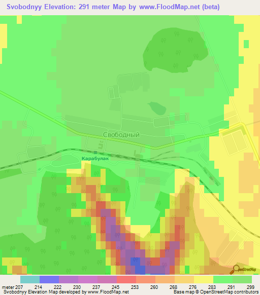 Svobodnyy,Russia Elevation Map