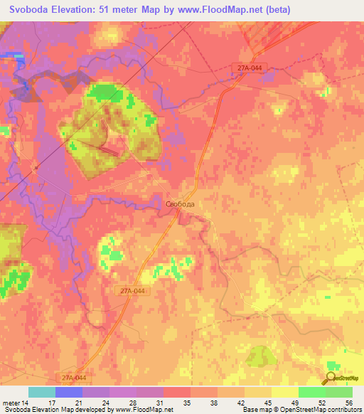 Svoboda,Russia Elevation Map