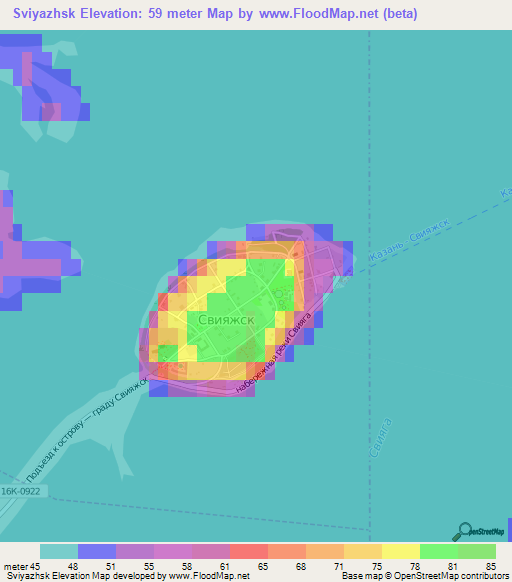 Sviyazhsk,Russia Elevation Map