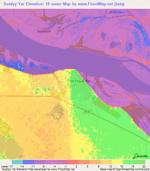 Svetlyy Yar,Russia Elevation Map