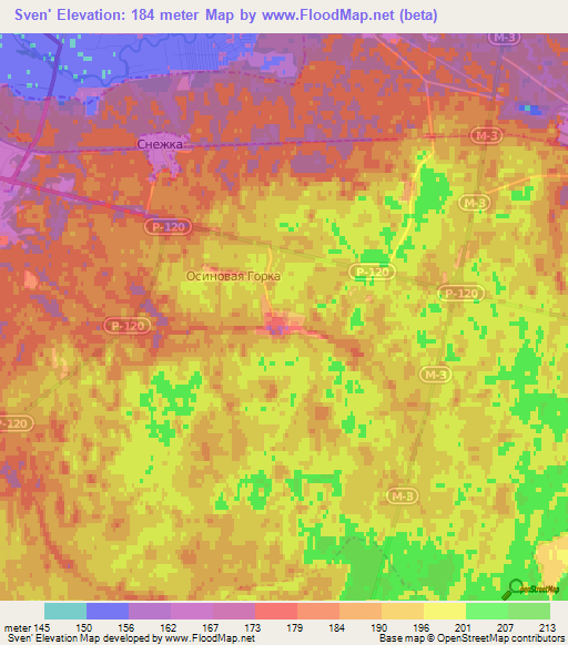 Sven',Russia Elevation Map