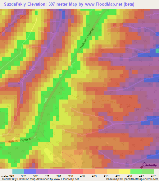 Suzdal'skiy,Russia Elevation Map