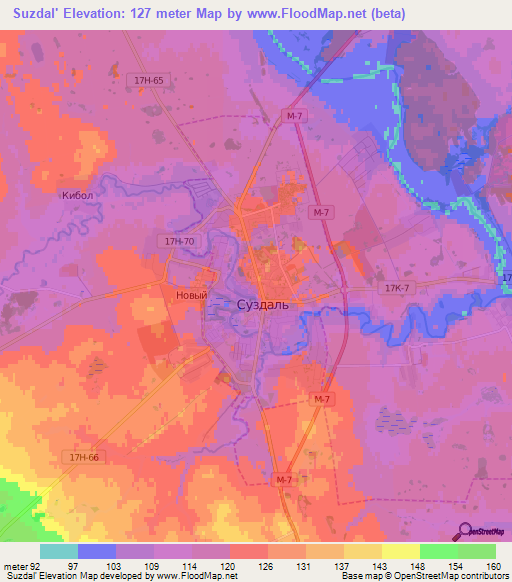 Suzdal',Russia Elevation Map