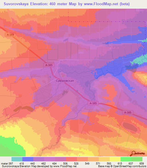 Suvorovskaya,Russia Elevation Map