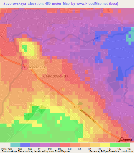 Suvorovskaya,Russia Elevation Map