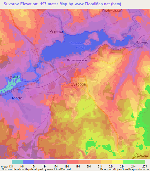 Suvorov,Russia Elevation Map