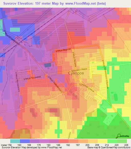 Suvorov,Russia Elevation Map