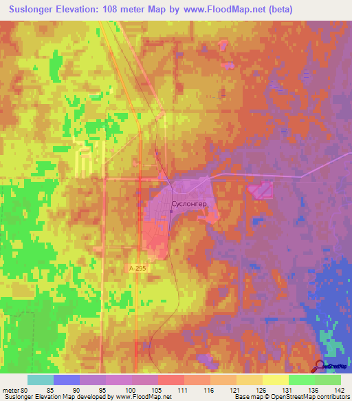 Suslonger,Russia Elevation Map
