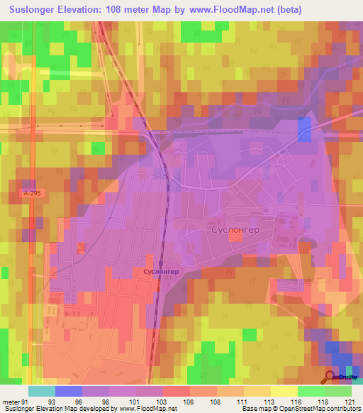 Suslonger,Russia Elevation Map