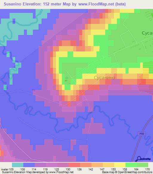 Susanino,Russia Elevation Map