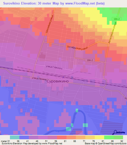 Surovikino,Russia Elevation Map