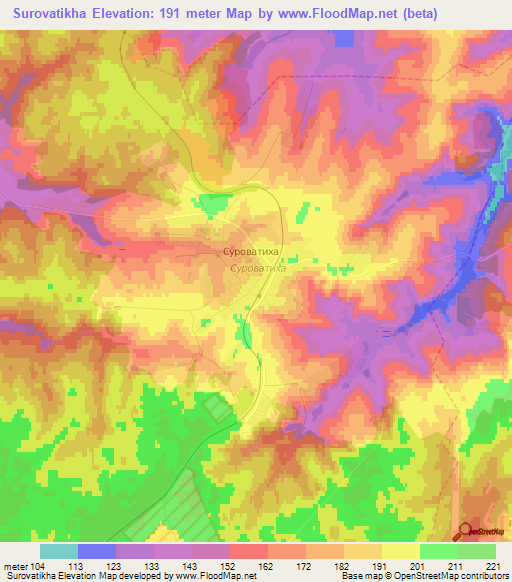 Surovatikha,Russia Elevation Map